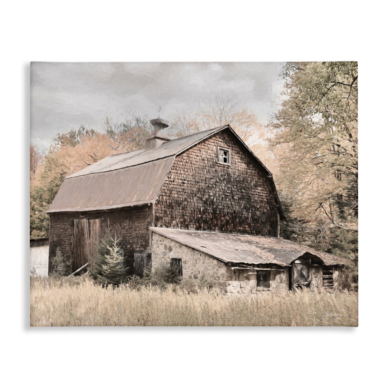 Stupell Industries Beige Rustic Barn Canvas Wall Art Design by Lori Deiter
